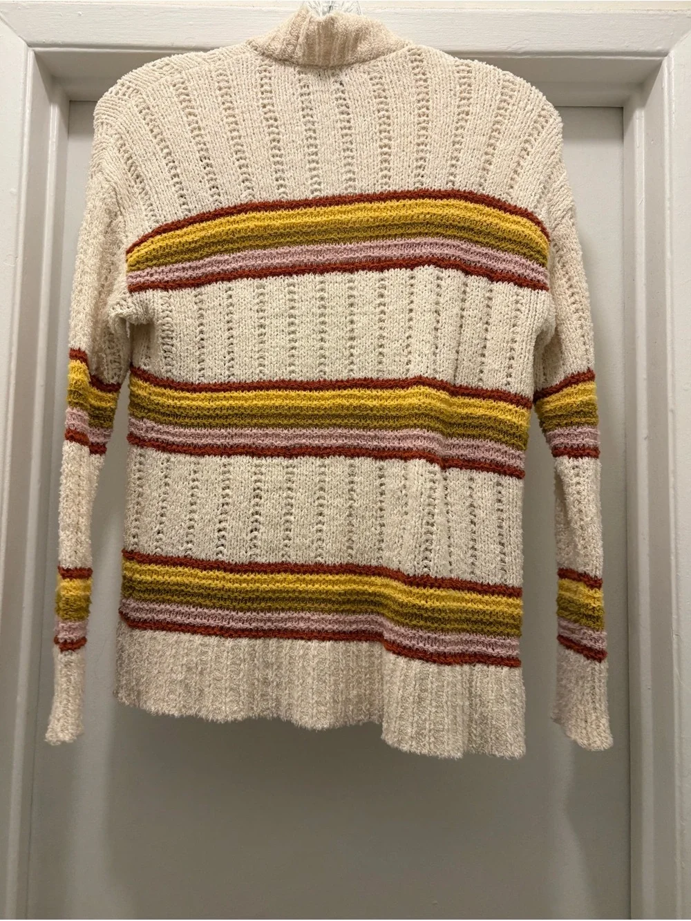 Madewell Striped Diaz Open Cardigan Sweater Cream Women’s Size XS
